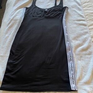 Bebe Black dress with Logo Side Trim